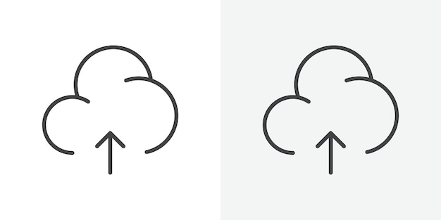 Cloud-Upload-Symbol Umrisse-Vektorzeichen