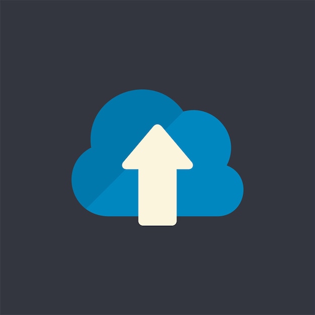 Cloud-Upload-Vektorsymbol im flachen Stil. Web-Cloud-Symbol.