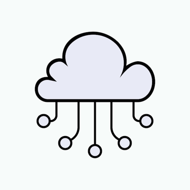 Cloud-Verbindungssymbol, Netzwerk-Datenspeicher-Symbol-Vektor