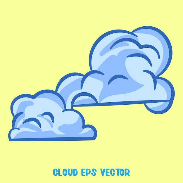 Vektor clouds set isolated vector editable cartoon element (isolierte vektorbearbeitbare zeichentrickfilm-element)