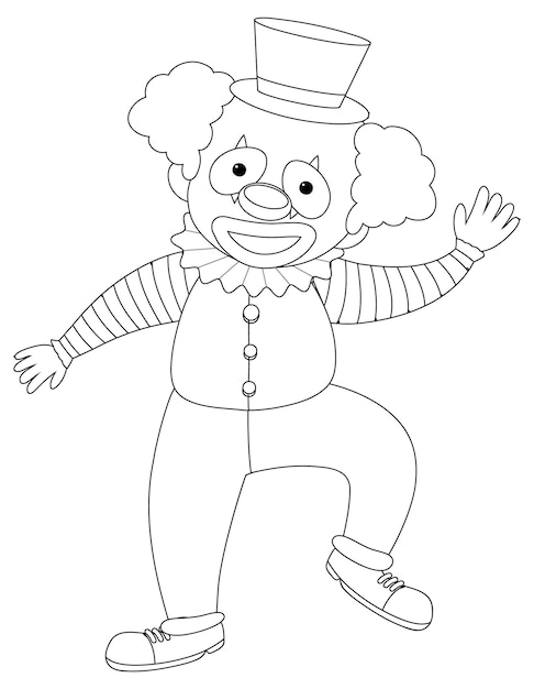 Clown-doodle-umriss zum ausmalen