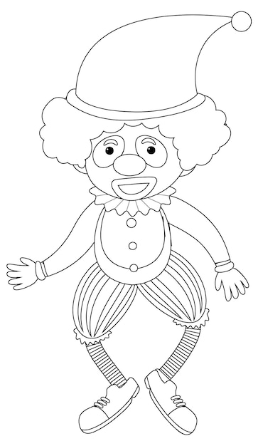 Clown-doodle-umriss zum ausmalen