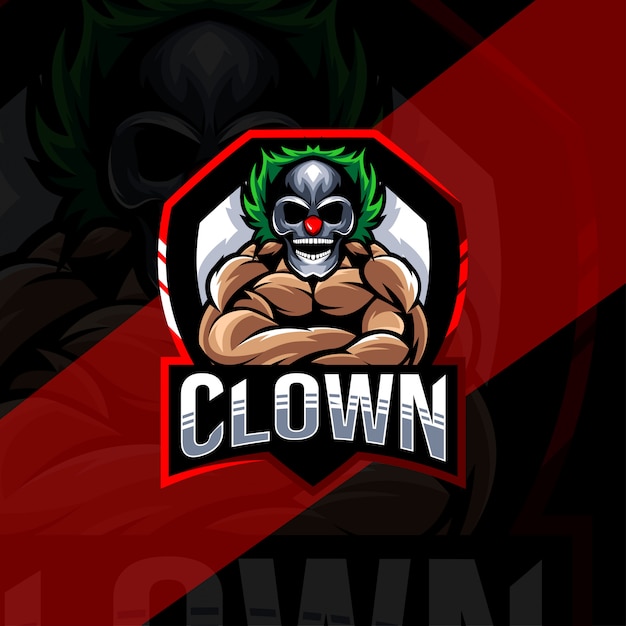 Clown maskottchen logo esport vorlage