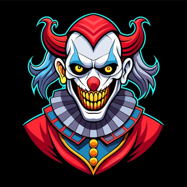Vektor clowns joker buffoon komiker jongleur handgezeichnetes maskottchen zeichentrickfigur aufkleber ikonen konzept