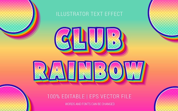 Club rainbow text effekte stil