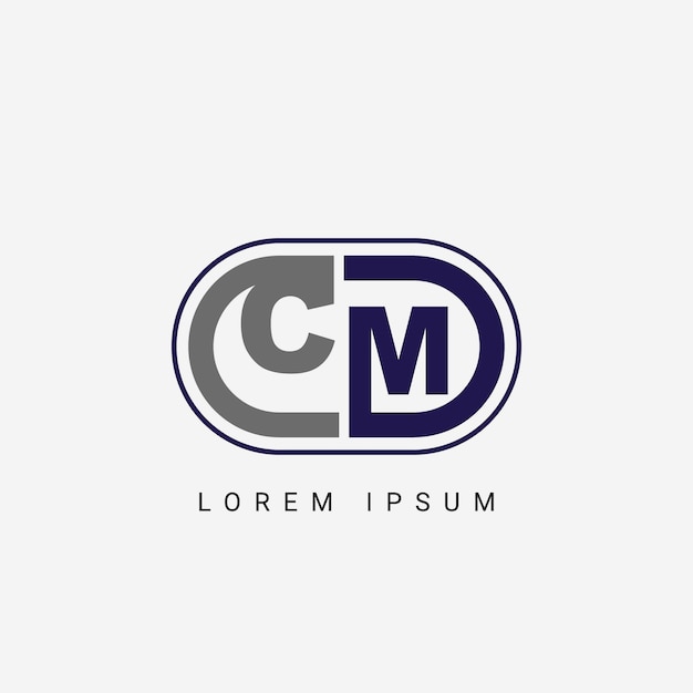 Vektor cm- oder mc-letter-logo-design mit einem creative cut letter initial logo-design