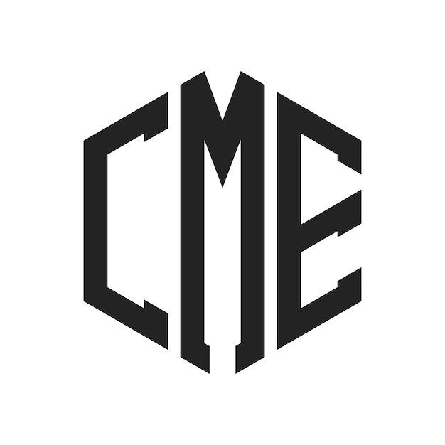 CME-Logo-Design Anfangsbuchstaben CME-Monogramm-Logo mit sechseckiger Form