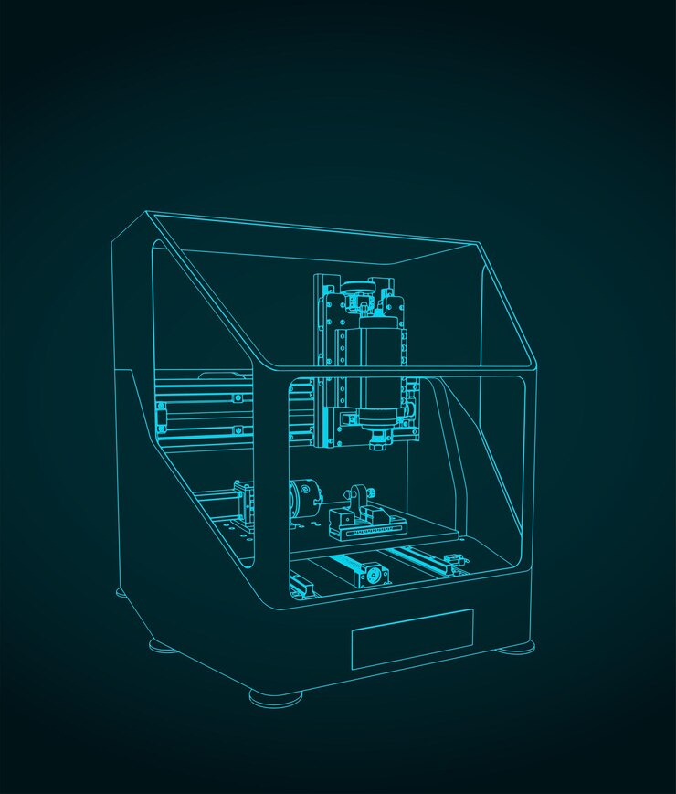 Vektor cnc-fräsveranschaulichung
