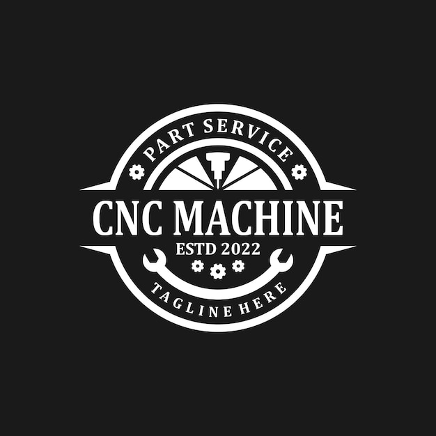 Cnc-maschinenlogo. autowerkstatt