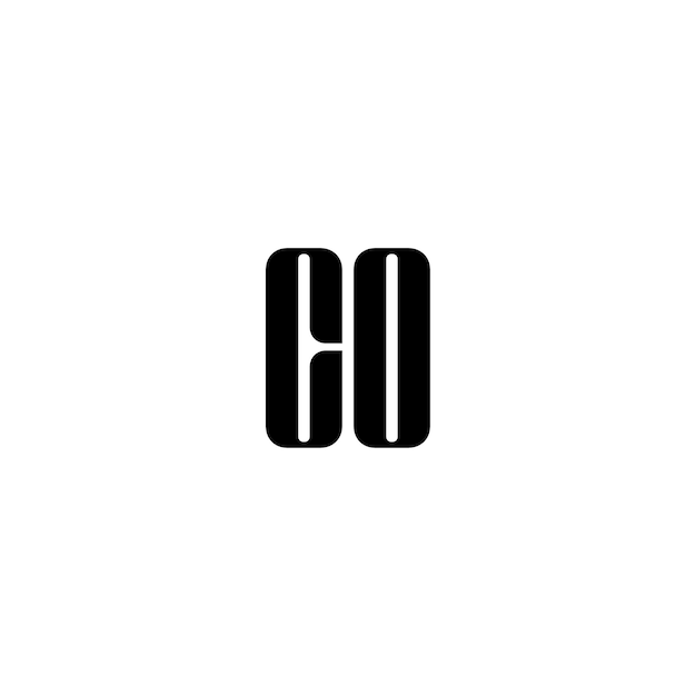 CO-Monogramm-Logo-Design, Buchstabe, Text, Name, Symbol, einfarbig, Logo, Alphabet, Zeichen, einfaches Logo