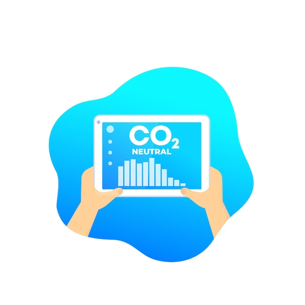 CO2-neutrale CO2-Gas-Reduktionsvektorillustration