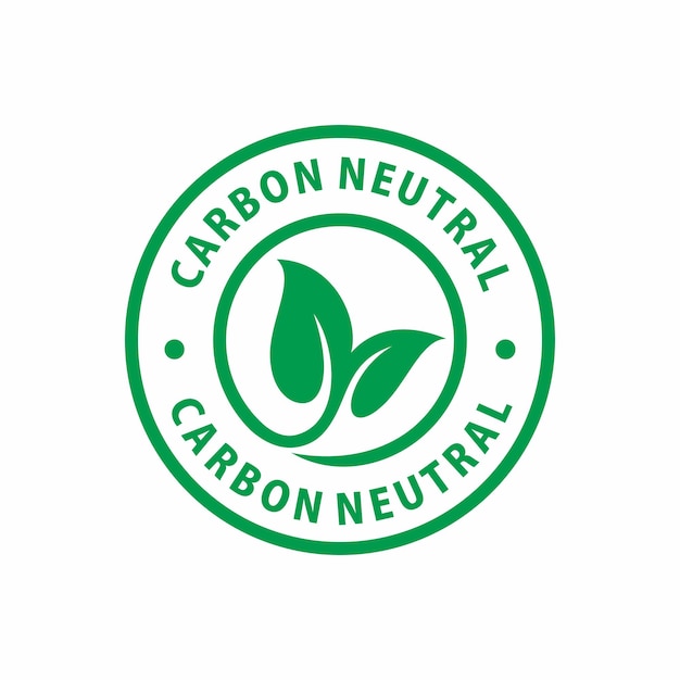 CO2-neutrale grüne Gummistempel-Vektorillustration