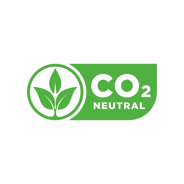 CO2-neutraler grüner rauer strukturierter Stempel CO2-emissionsfrei keine Luftverschmutzung der Atmosphäre industrielle Produktion umweltfreundliches isoliertes Zeichen