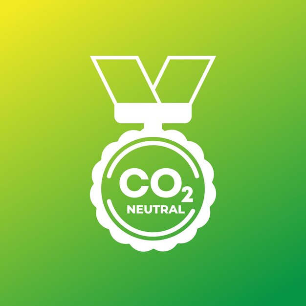 CO2-neutrales Vektorabzeichen-Medaillensymbol