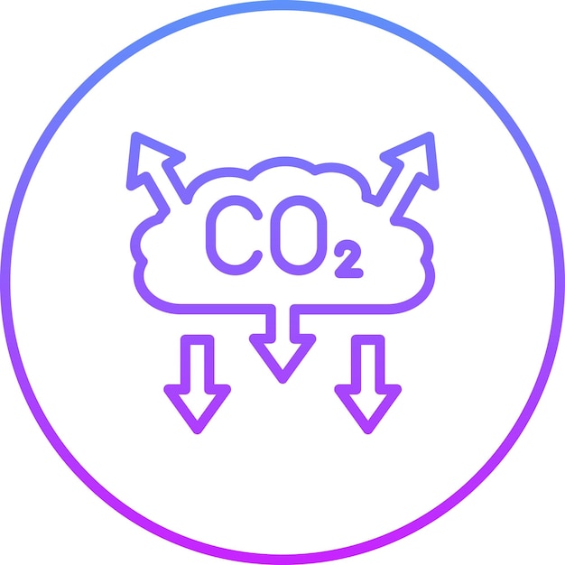 Vektor co2-verunreinigungsvektor-symbol-illustration des ikonensets für naturkatastrophen