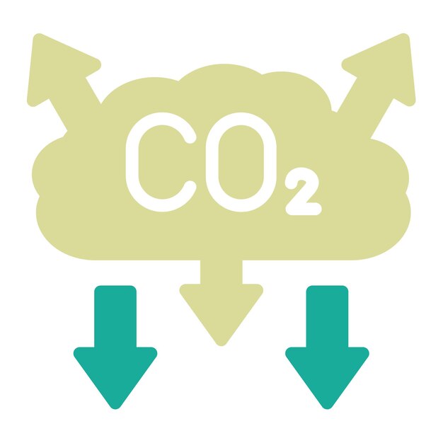 Vektor co2-verunreinigungsvektor-symbol-illustration des ikonensets für naturkatastrophen