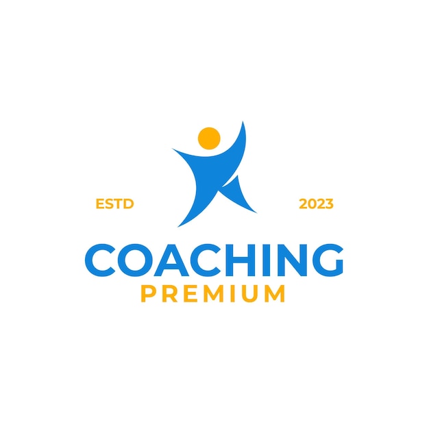 Vektor coach-erfolgslogo-design für life-coaching-design, vektor-illustration, symbol