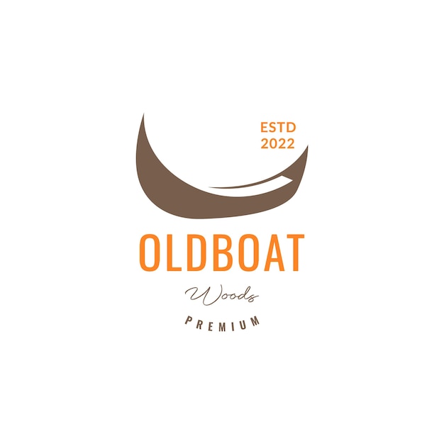 Coble boot holz traditionelle fische segeln ozean hipster logo design vektor icon illustration vorlage