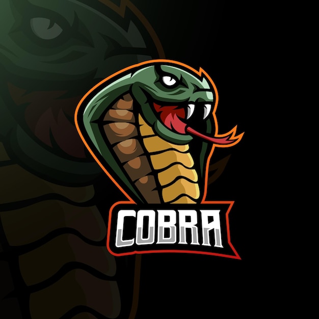 Cobra esport maskottchen logo design illustration vektor