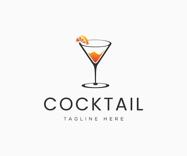 Cocktail-Club-Nachtbar-Logo Kreative Cocktail-Bar-Logo-Design-Vektor-Vorlage
