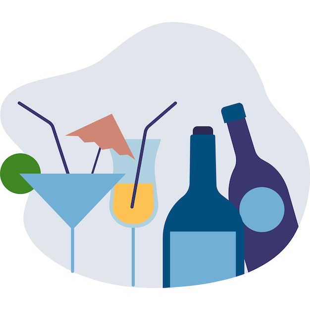 Cocktail-getränk-vektor-glas mit alkohol-symbol