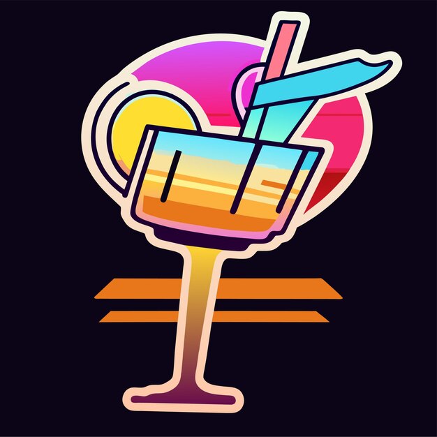 Cocktail margarita sommercocktails vektorillustration der café-werbung