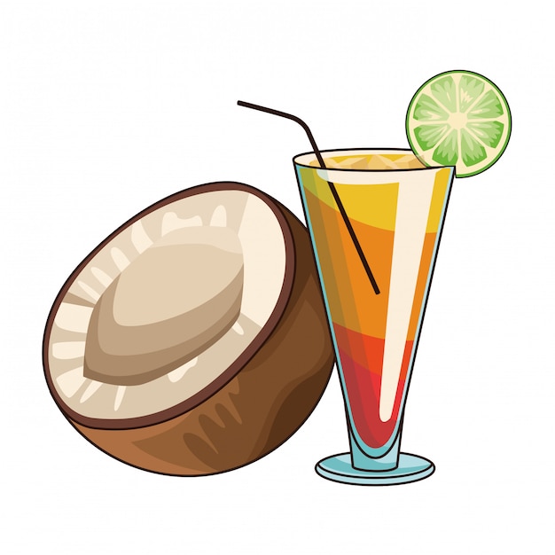 Cocktail mit kokosnuss