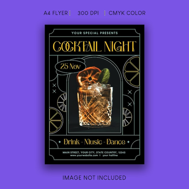 Vektor cocktail-nacht-flyer
