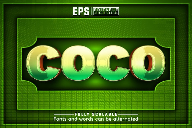 COCO 3d bearbeitbare Texteffekte