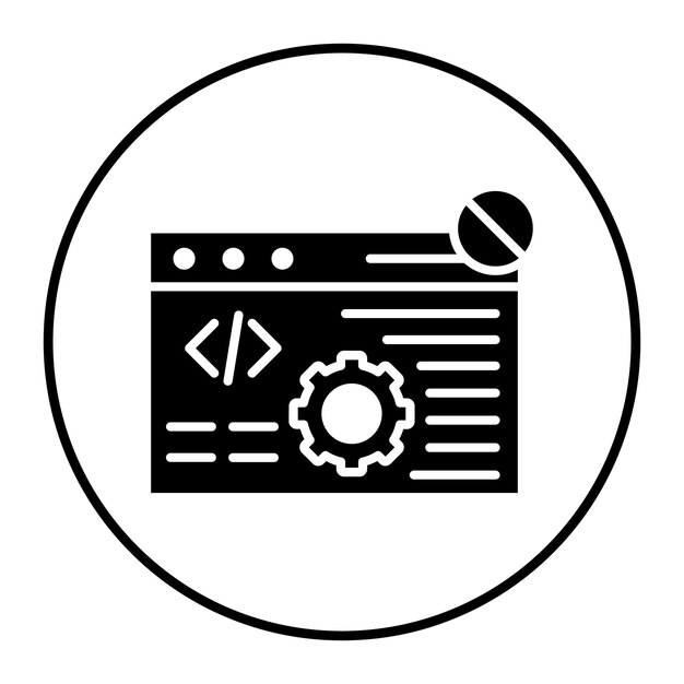 Code-Block-Vektor-Symbol kann für No-Code-Icon-Set verwendet werden