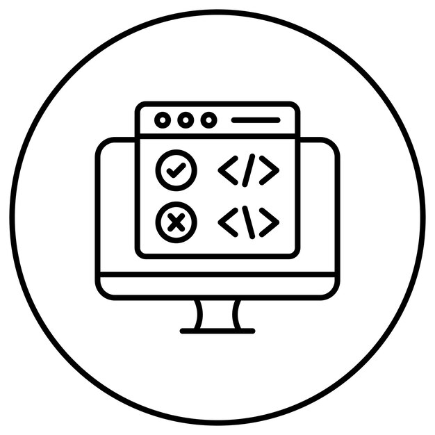 Code Korrektur Ikonen Vektorbild Kann für Computerprogrammierung verwendet werden