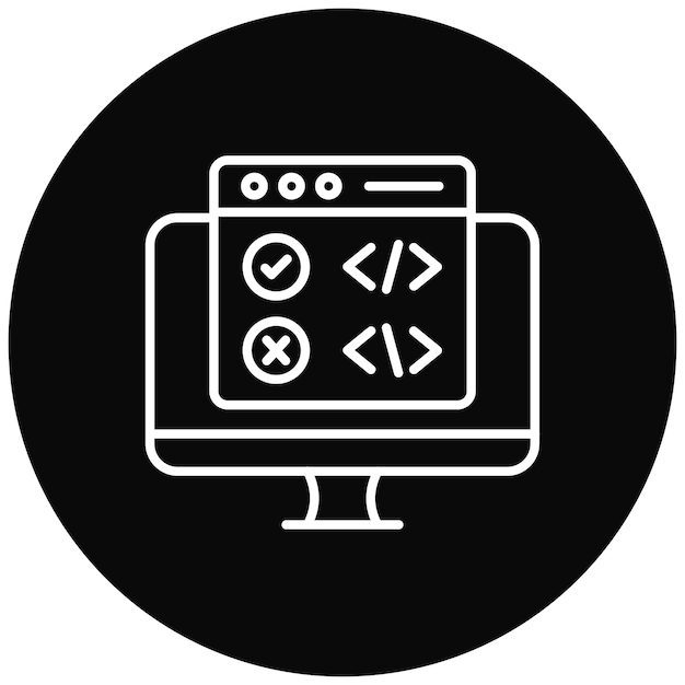 Code Korrektur Ikonen Vektorbild Kann für Computerprogrammierung verwendet werden