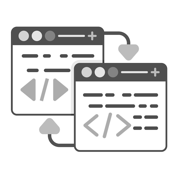 Vektor code refactoring icon-vektorbild kann für die computerprogrammierung verwendet werden