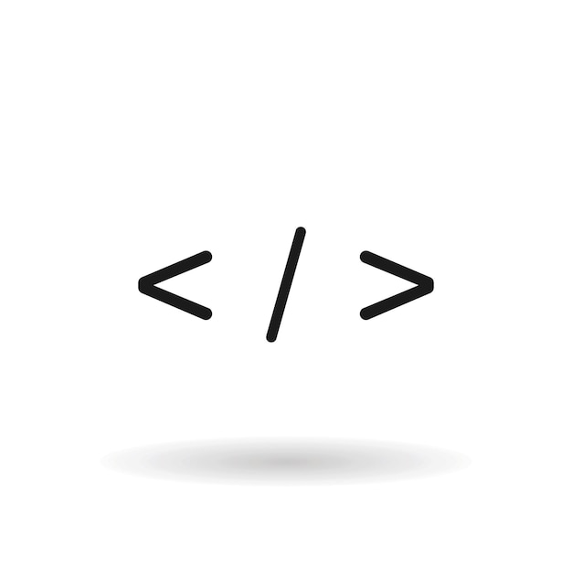 Code-Symbol isoliert auf weißem Hintergrund Vektor-Illustration