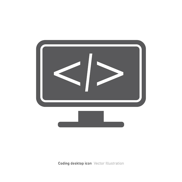 Codierung Desktop-Icon-Design-Vektor-Illustration