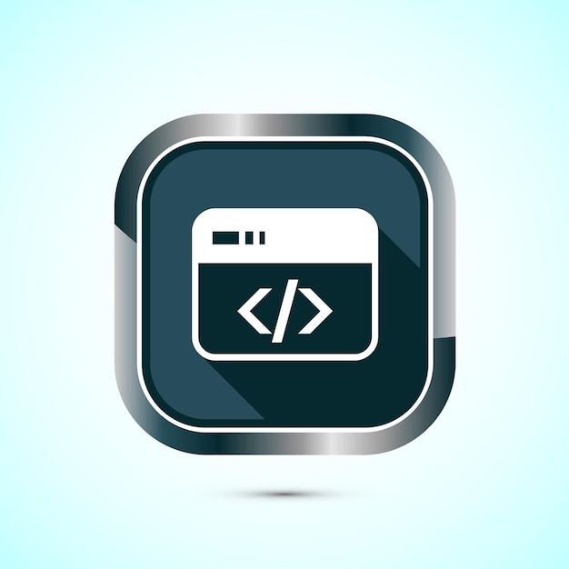 Codierung Icon Design Illustration Webentwicklung Icon Grauer Schatten Knopf Design