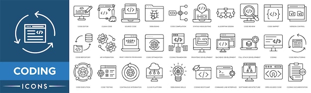 Codierungssymbol Code-Editor Reiner Code Quellcode Debugging und Code-Kompilation