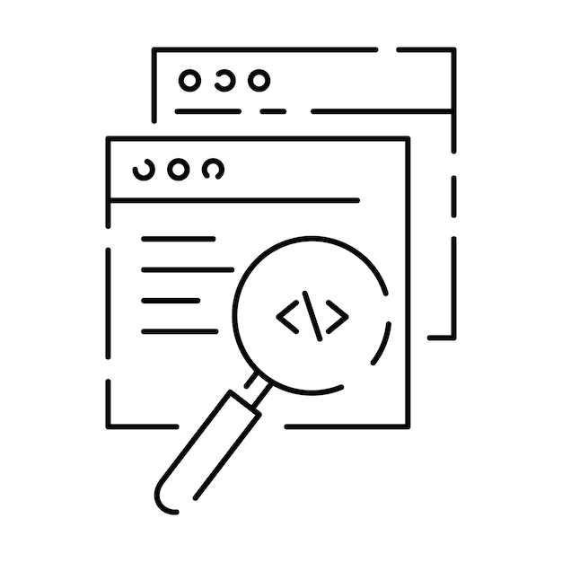 Coding and Programming Line Icon Dev Thin Line Icon für Entwicklung Web oder ui Computertechnologie und Daten