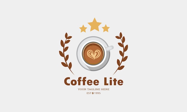 Coffee-lite-coffeeshop-logo-vorlage, vektorgrafik eines süßen kaffee-logos