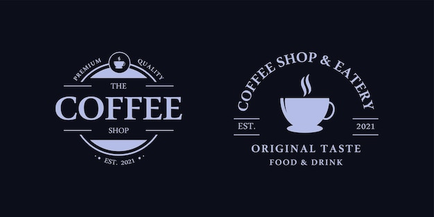 Vektor coffee-shop-abzeichen-logo-vektor-design