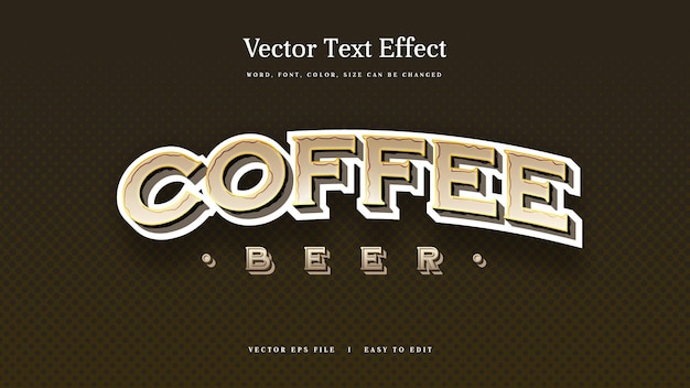 Coffee shop beer retro vintage texteffekt bearbeitbare vorlage