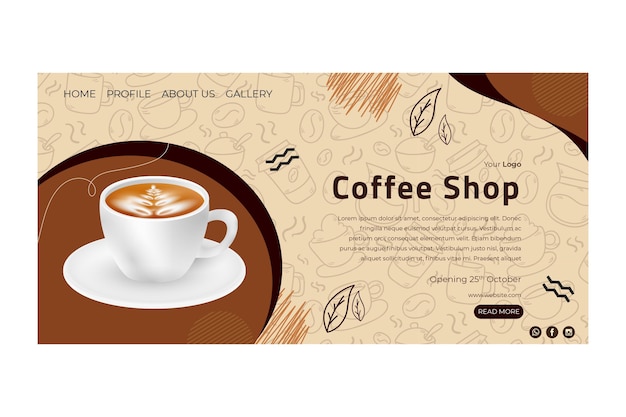 Coffee shop landing page