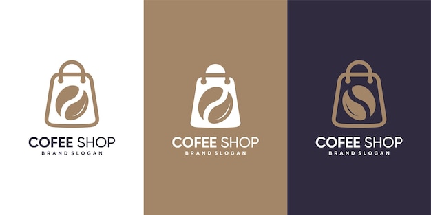 Coffee-shop-logo mit modernem minimalistischem konzept