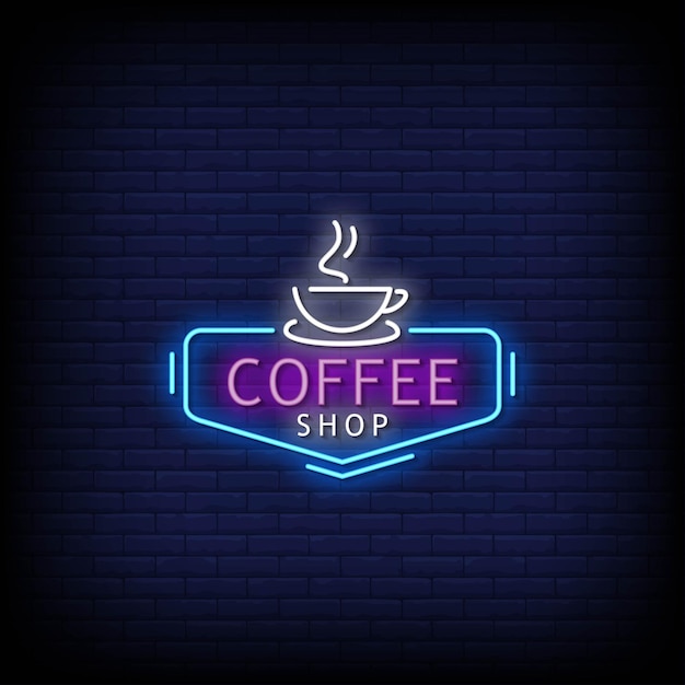 Coffee shop logo neonschilder style text