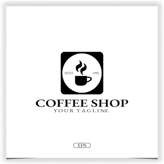 Coffee shop logo premium elegante vorlage vektor eps 10