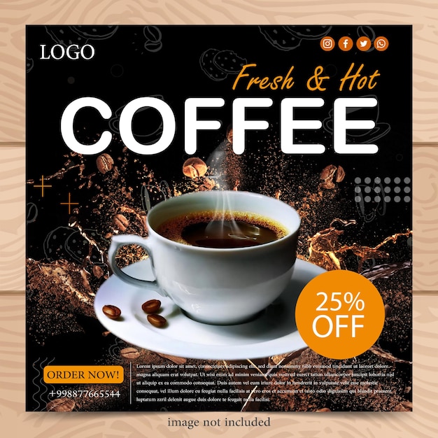Coffee-Shop-Plakat-Banner-Vorlage für Marketing