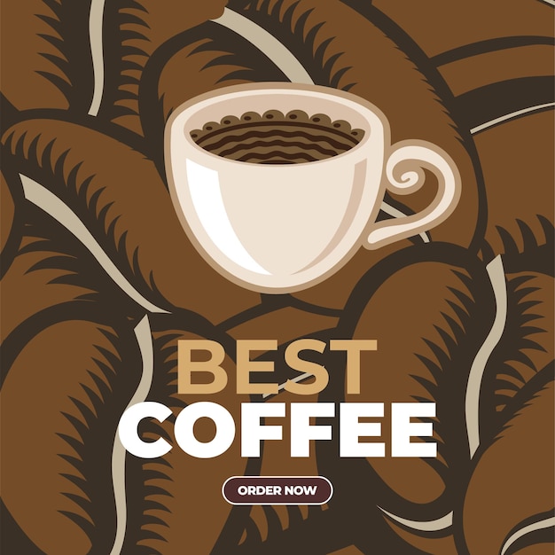 Coffee-shop-post-vorlage bearbeitbare moderne vorlage für social-media-banner werbe-web-banner für soziale medien