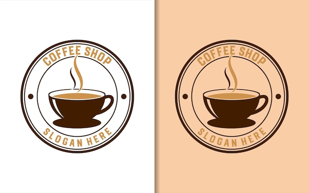 Coffeeshop-Stempeletikett mit einfachem, minimalistischem Logo-Design