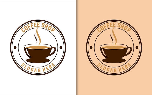 Coffeeshop-stempeletikett mit einfachem, minimalistischem logo-design