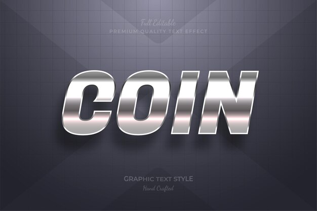 Coin Silver Shining bearbeitbarer Premium-Texteffekt-Schriftstil